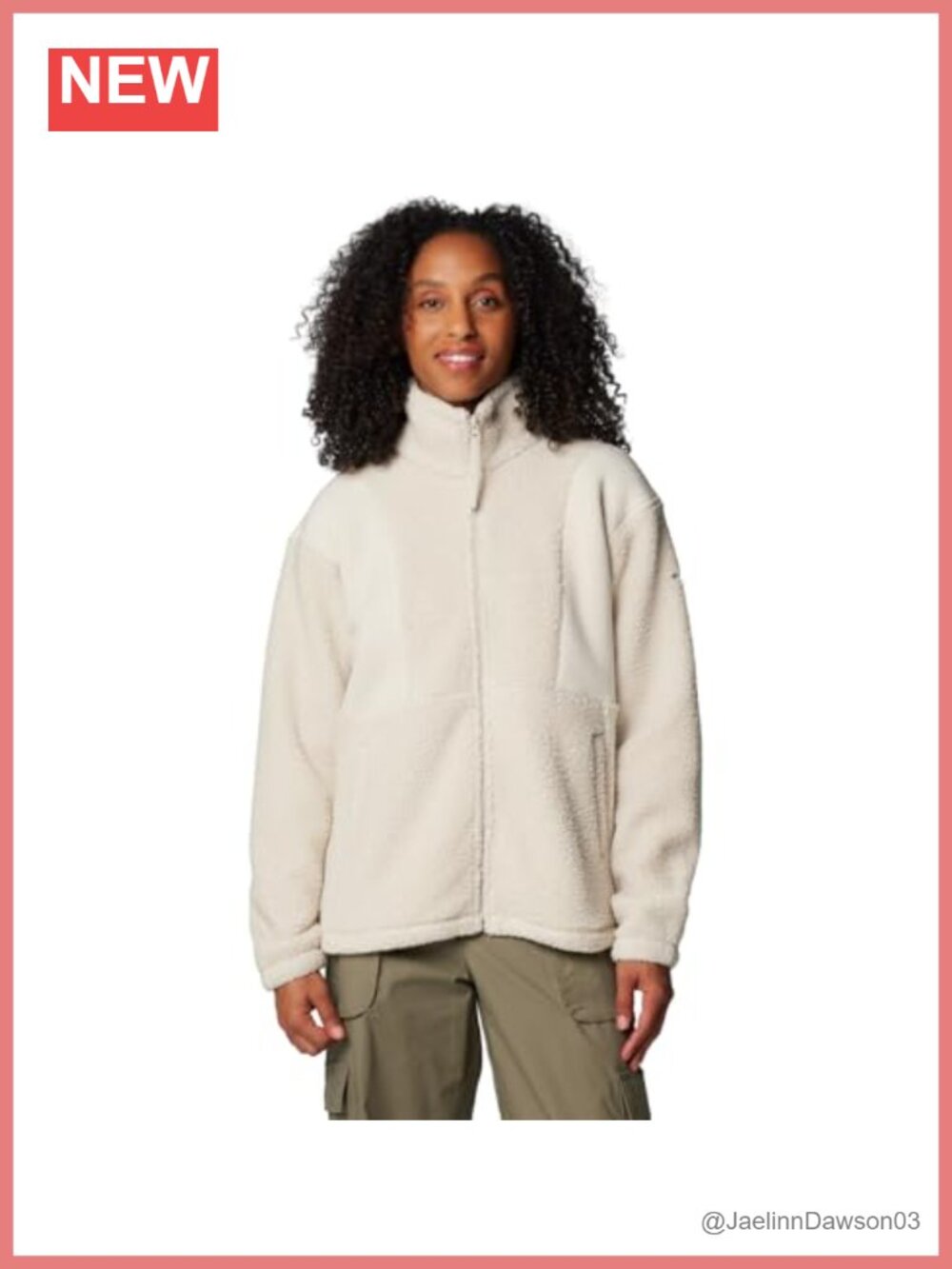 Sherpa Fleece Full Zip Jacket High Collar Nubby Active